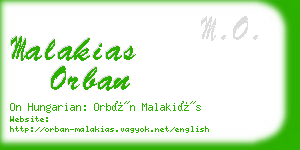 malakias orban business card